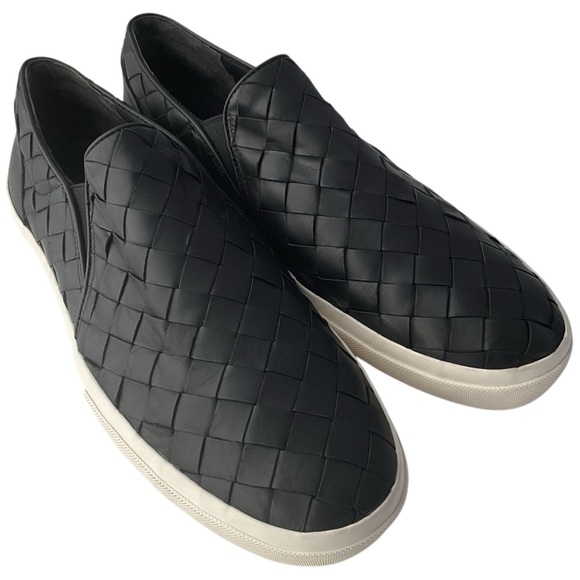 Vince Fletcher Slip On Black Woven Leather Shoes Men’s Size 13 M - Picture 1 of 10